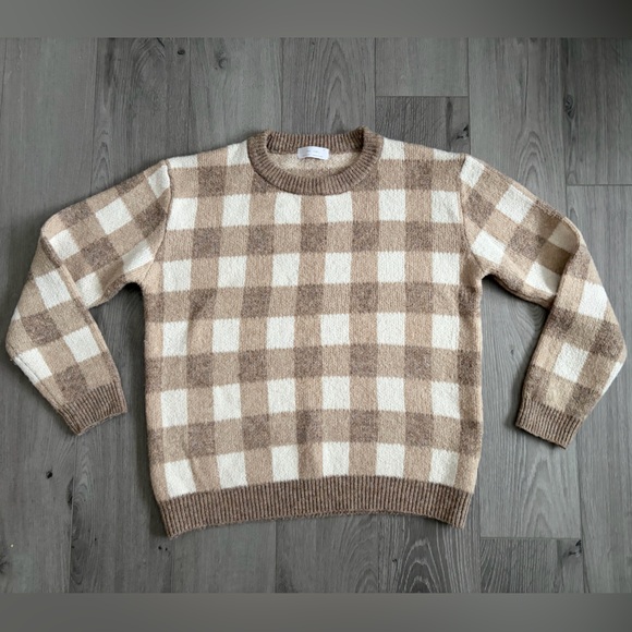 OAK + FORT Sweaters - Oak + Fort Plaid Checkered Sweater size S